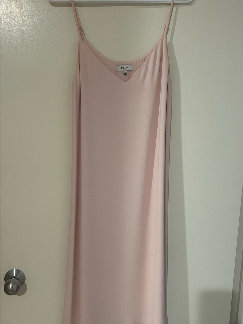 Babaton Pale Pink V-Neck Slip dress